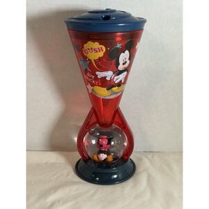Walt Disney Store Mickey Mouse Spinning Glitter Water Snow Globe Red Sippy Cup